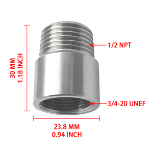 Adaptador Roscado de 1/2NPT Macho a 3/4-20 UNEF Hembra, Conector de Tubería de Alta Presión para Sistemas de Combustible de Automóviles y Motocicletas - Product Image 3