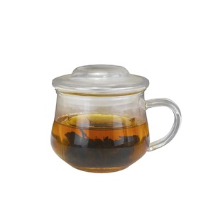 Tasse à thé en verre résistant à la chaleur à haute teneur en borosilicate de 300ml <span class=keywords><strong>avec</strong></span> <span class=keywords><strong>infuseur</strong></span> et couvercle Produit de boisson de qualité - Product Image 2