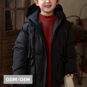 Unisex trẻ em áo khoác trắng vịt xuống đầy 100% polyester vỏ rửa sạch Windproof trùm đầu dây kéo túi 6-13y mùa đông ODM/OEM - Product Image 1