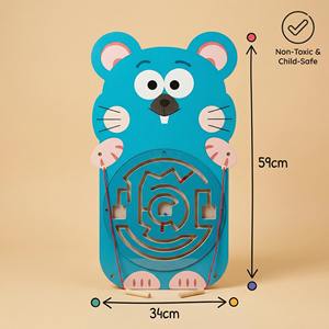 Jouet interactif en bois <span class=keywords><strong>Souris</strong></span> - Tableau d'activités éducatif, jeu de <span class=keywords><strong>labyrinthe</strong></span> de transport alimentaire, Montessori STEM, peu encombrant, pour les 5-7 ans et 8-13 ans - Product Image 2