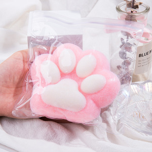 Kawaii Plush Paw Fidget Squishy In Pastel Blue Pink And Purple For Anxiety Relief Cute <b>Desk</b> <b>Toy</b> And Gift Idea - Product Image 3