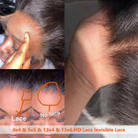 13x4 13x6 360 Transparent HD Lace Frontal Naturel Brazilian Remy Human Hair Closures 4X4 5x5 130% Density Deep Wave