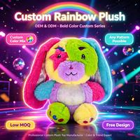 Peluche Lapin Personnalisée en Patchwork Créatif, Jouet en Peluche Mascotte OEM ODM à Conception Personnalisée, Animal en Peluche Doux et Coloré