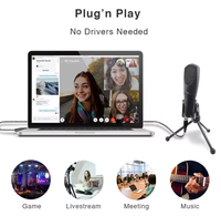 Microphone à condensateur USB, trépied, omnidirectionnel, 50Hz-16kHz, enregistrement en studio, portable, léger, filaire, pour jeux sur ordinateur
