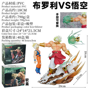 Figura de Anime de <span class=keywords><strong>Dragon</strong></span> <span class=keywords><strong>Ball</strong></span> de 20 cm, Broli vs. Son Goku, Estatua de <span class=keywords><strong>Super</strong></span> Saiyan, Colección Dbz, Modelo Decorativo, Juguete Periférico de Anime - Product Image 2