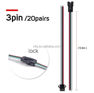 Jst SM 3-pin nữ nam kết nối cho ws2812b ws2811 WS2812 ws2814 sk6812 focb CCT <span class=keywords><strong>LED</strong></span> Strip 15cm 22AWG dây 2.5 mét Pitch Brass - Product Image 5