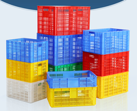 Vente directe d'usine Panier de manutention en plastique Caisses de manutention en plastique pour entrepôt de fruits Stockage de légumes