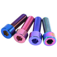 Tornillos de Titanio M3 M5 M6 M8 x 1.25 x 20mm 10mm - 65mm, Paso 1.0mm, Tornillos Allen de Cabeza Hexagonal de Titanio para Asiento de Bicicleta de Carretera DIN913