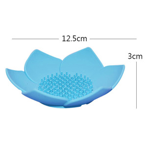 Eco Friendly Silicone Lotus Flower Shaped Bathroom Silicone <strong>Soap</strong> Holder Case Box Travel <strong>Soap</strong> <strong>Dish</strong> <strong>With</strong> <strong>Drain</strong> - Product Image 2