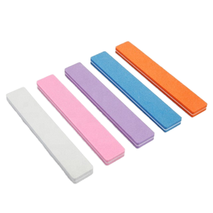 Lime à ongles carrée droite en éponge, grain 80/100/120/150/180/240, couleurs assorties (gris, rose, violet, bleu, orange), grande taille - Product Image 1