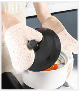 Guantes de silicona para horno con forro de algodón, resistentes al calor, para <span class=keywords><strong>cocina</strong></span>, barbacoa, ahumador, parrilla, repostería, soporte para ollas, fabricante de guantes de <span class=keywords><strong>cocina</strong></span> - Product Image 6