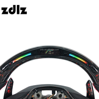 Volant en fibre de carbone forgé personnalisé avec palettes de changement de vitesse LED pour Genesis G70 GV70 G80 G90 GV80 2017 2018 2019 2020 2021