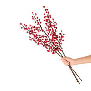 CallaFloral Branche artificielle de fruit de la fortune rouge en plastique, décoration intérieure, branche unique, ornement d'intérieur - Product Image 5