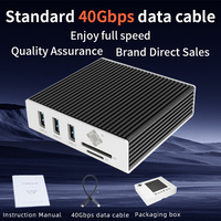 Hub USB4 Multiport Kecepatan Tinggi dengan Ethernet 10Gbps dan Pembaca Kartu untuk Ekspansi Docking Laptop Tersedia