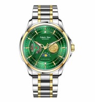 Montre mécanique en acier inoxydable, très vendue, phases du soleil, de la lune et des étoiles, entièrement automatique, pour homme, étanche 3 BAR