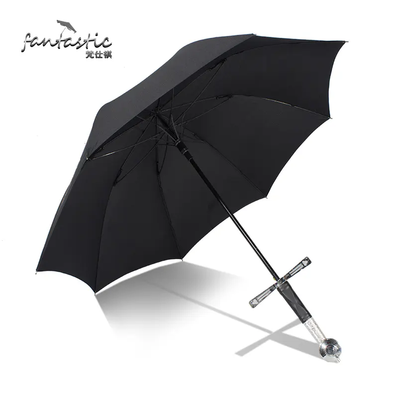 Sıcak Satış Fabrika Fiyat Erkekler Popüler Güneş Yağmur Otomatik Açık Özelleştirilmiş Düz Şemsiye Samuray Kılıcı Kolu