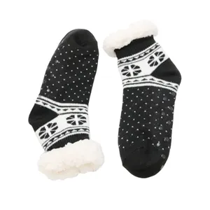 女式保暖模糊透气袜子防滑保暖针织蓬松地板拖鞋袜子脚踝定制标志袜子