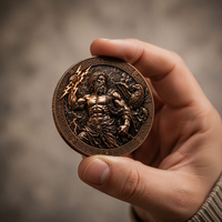 Moneda Conmemorativa Personalizada 3D de Zeus, Dios Griego, en Bronce Antiguo, con Relieve Alto, Moneda de Desafío de Leyendas Míticas para Colección y Regalo