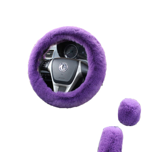 Conjunto completo de lana de oveja, funda de volante para <span class=keywords><strong>interior</strong></span> de coche, venta al por mayor - Product Image 1