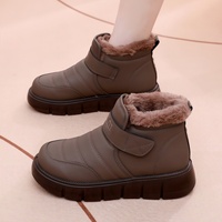Bottes basses d'hiver pour femmes, nouvelle collection, tige en microfibre à semelle épaisse, chaussures d'hiver décontractées chaudes avec semelle extérieure à bonne adhérence