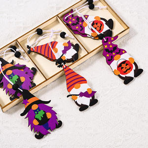 Halloween Wooden Pendant Pumpkin <strong>Witch</strong> Gnome Gonk Wooden Pendant Halloween Decoration Home Decor for Halloween - Product Image 2