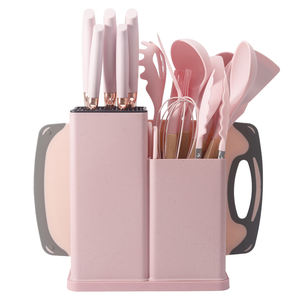 Wholesale Hot Selling Non <b>Stick</b> 19 Pieces Silica Gel Cooking Tools Kit <b>Silicone</b> Kitchen Utensils Set With Wooden Handle - Product Image 1