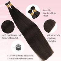 Extensions de cheveux humains vierges russes européens Remy, double épaisseur, lisses et soyeux, avec kératine pré-collée, pointes I F U V Y