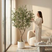Arbre d'olivier artificiel hautement réaliste, toucher naturel, faux arbre en pot pour salon, hôtel, vitrine, aspect naturel