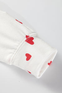 Conjunto de Pijama de San Valentín para Mujer Dear-Lover al por Mayor, Top de Manga Larga con Estampado de Corazones Rojos Pequeños y Pantalones de Salón con Cordón - Product Image 4