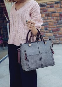 Bolsos de Cuero para Mujer, Bolsos de Mano, Bolsos Tipo Satchel de Cuero PU con Cierre, Color Amarillo Tierra, Negro, Verde Oscuro - Product Image 3