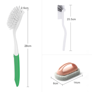 Juego de 4 Cepillos de Limpieza para el Hogar, Cepillo de Esponja con Mango Largo para Fregar Detalles, para Cocina, Baño, Fregadero, Azulejos, Estufa - Product Image 2
