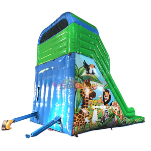Château gonflable commercial pour enfants avec toboggan jungle, en PVC 0,55 mm, capacité 500 kg, idéal pour les fêtes intérieures commerciales - Product Image 4