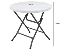 Table de bistrot pliante moderne à plateau haut pour l'extérieur, le jardin, la restauration et l'hôtellerie – Table haute pliable en plastique pour le camping