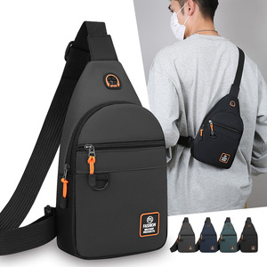 Crossbody Bag Oxford Cloth Waterproof Men's Chest Bag Large Capacity Casual Outdoor Travel Backpack Solid Color Fashion Design - Product Image 4