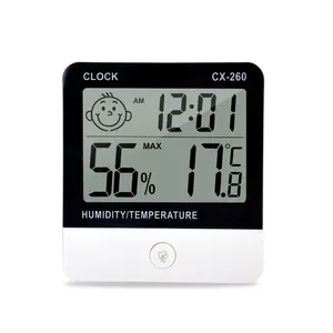 <span class=keywords><strong>Termoigrometro</strong></span> <span class=keywords><strong>Digitale</strong></span> da Interno con Orologio, Strumento di Misurazione della Temperatura per Uso Interno - Product Image 1