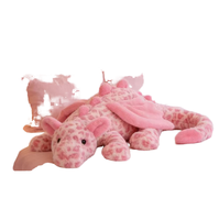 Peluche Dragon Rose Imprimé Léopard, Douce et Souple, Créature Mythique, Animal en Peluche à Câliner pour Enfants, Décoration de Crèche, Cadeau