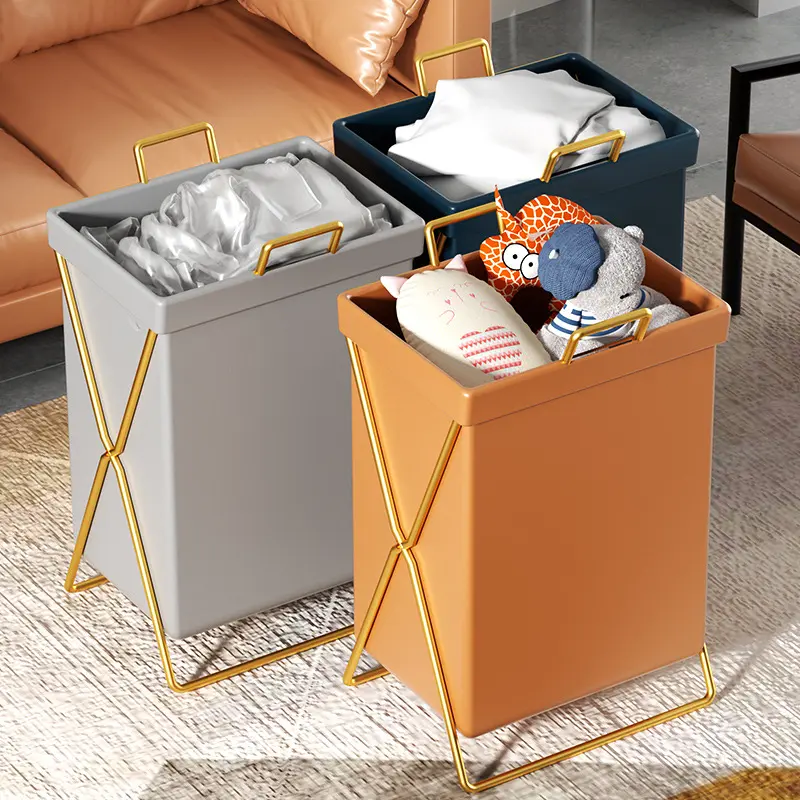 Folding Storage Boxes Home Bathroom Organizer Metal Leather Toys Collapsible Laundry Foldable Clothes Other Storage Boxes & Bins