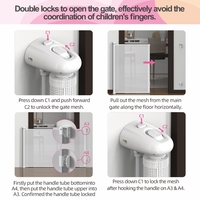 Barrière de sécurité rétractable extra large en plastique pour bébé, 140 cm x 86 cm de hauteur, maille à grandes ouvertures, pour portes, escaliers, usage intérieur/extérieur