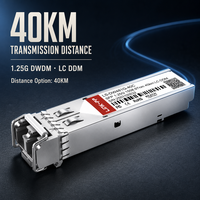 Émetteur-récepteur optique DWDM SFP Bande C 1528.77nm~1563.86nm 1.25G Monomode LC Duplex Module DDM pour réseau DWDM