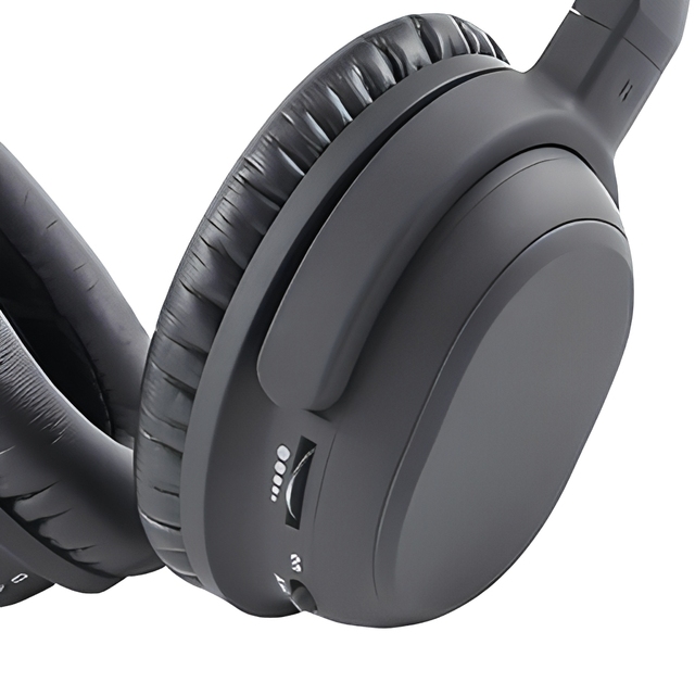 ANC Over-Ear Bluetooth Headphones LED Digital Battery Screen Foldable Wireless Headset Long Playtime for Office Travel Game