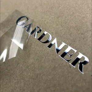 Custom Self Adhesive Metal Letters Label Painted UV Transfer Sticker Private Label Brand Sticker
