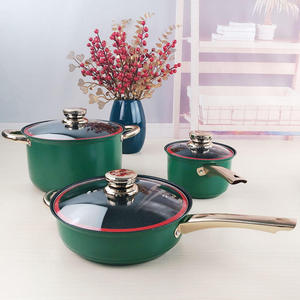 Granite <span class=keywords><strong>Cookware</strong></span> <span class=keywords><strong>Set</strong></span> đá cẩm thạch <span class=keywords><strong>Cookware</strong></span> sets kim loại biểu tượng tùy chỉnh quốc gia nấu ăn nồi trong kho Granite hoặc màu xanh lá cây bền vững 2 Bộ - Product Image 3