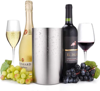 Refroidisseur de bouteilles de vin seau à vin isolé à double paroi en acier inoxydable seau à glace à champagne rond pour bouteilles de 750ml