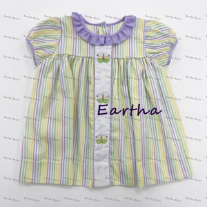 Wholesale <strong>Mardi</strong> <strong>Gras</strong> <strong>Outfits</strong> Sibling Matching Striped Toddler Girls Dress Ruffle Neck Boutique Kids Clothes Boys <strong>Outfits</strong> - Product Image 2