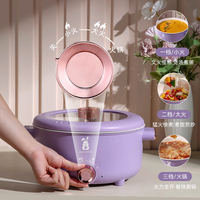 Nouvelle arrivée marmite électrique multifonctionnelle cuisine marmite chaude table électrique avec couvercle en verre trempé interrupteur réglable