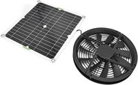 Ventilateur d'évacuation solaire 10 pouces 100W étanche en plastique sphérique 3000 tr/min Mini ventilateur pour serre, poulailler, niche pour chien, camping