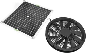 Ventilador de Extracción de Aire <span class=keywords><strong>Solar</strong></span> de 10 Pulgadas y 100 W, Impermeable, de Plástico, 3000 RPM, Mini Ventilador para Invernadero, Gallinero, Caseta para Perros, Camping - Product Image 2