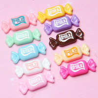 Miniatures de bonbons artificiels en résine crème guimauve pour modèles alimentaires DIY, nail art, décoration de coques de téléphone - 50 PIÈCES