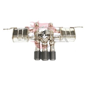 ท่อไอเสียสแตนเลสสตีล SS304 แบบ Vortex High Flow สำหรับ Porsche Cayenne พร้อมวาล์วควบคุมคาร์บอนสามทางตรงกลางแบบ Catback - Product Image 1