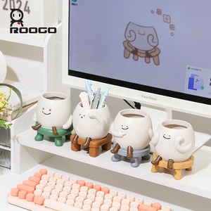 Chậu cây nhựa thân thiện với môi trường Roogo, dễ thương với khuôn mặt cười, chậu hoa nhỏ xinh, trang trí bàn làm việc & vườn cá nhân hóa - Product Image 6